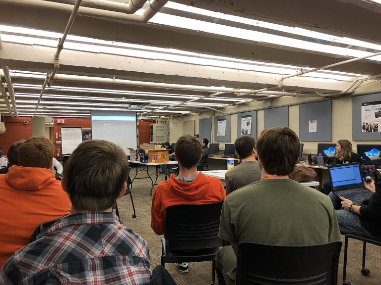 Developers at a hackathon event