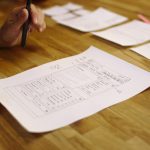 Paper prototype of a website user interface